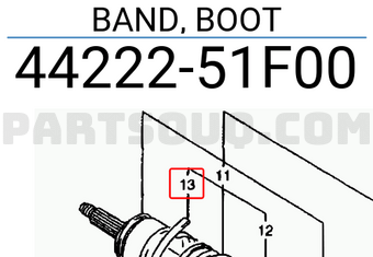 Suzuki 4422251F00 BAND, BOOT