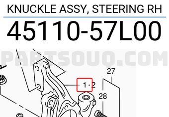 Suzuki 4511057L00 KNUCKLE ASSY, STEERING RH