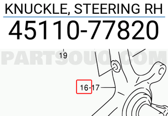 Suzuki 4511077820 KNUCKLE, STEERING RH