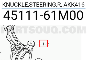 Suzuki 4511161M00 KNUCKLE,STEERING,R, AKK416