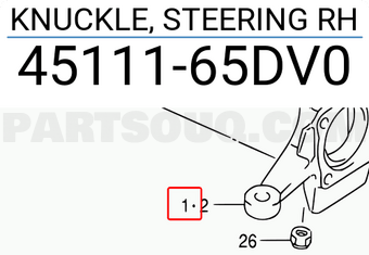 Suzuki 4511165DV0 KNUCKLE, STEERING RH