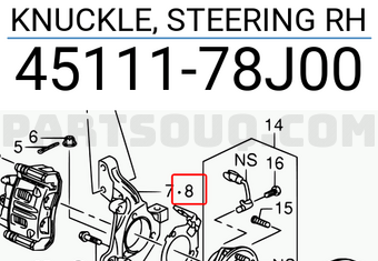 Suzuki 4511178J00 KNUCKLE, STEERING RH