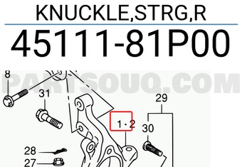 Suzuki 4511181P00 KNUCKLE,STRG,R