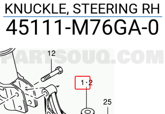 Suzuki 45111M76GA0 KNUCKLE, STEERING RH