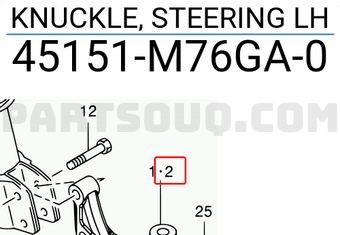 Suzuki 45151M76GA0 KNUCKLE, STEERING LH