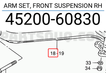 Suzuki 4520060830 ARM SET, FRONT SUSPENSION RH