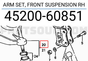 Suzuki 4520060851 ARM SET, FRONT SUSPENSION RH