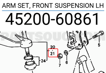 Suzuki 4520060861 ARM SET, FRONT SUSPENSION LH