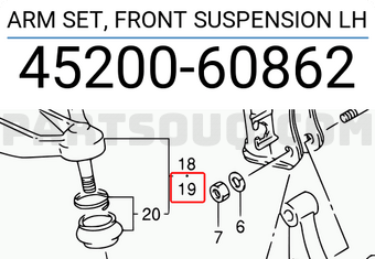 Suzuki 4520060862 ARM SET, FRONT SUSPENSION LH