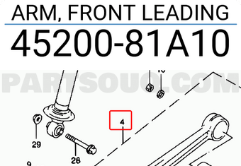 Suzuki 4520081A10 ARM, FRONT LEADING