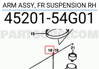 Suzuki 4520154G01 ARM ASSY, FR SUSPENSION RH