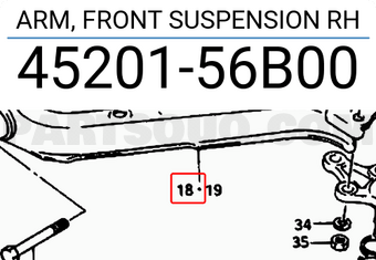 Suzuki 4520156B00 ARM, FRONT SUSPENSION RH