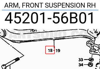 Suzuki 4520156B01 ARM, FRONT SUSPENSION RH