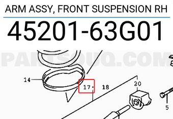 Suzuki 4520163G01 ARM ASSY, FRONT SUSPENSION RH