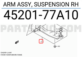 Suzuki 4520177A10 ARM ASSY, SUSPENSION RH