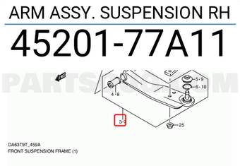 Suzuki 4520177A11 ARM ASSY. SUSPENSION RH