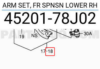 Suzuki 4520178J02 ARM SET, FR SPNSN LOWER RH