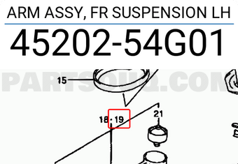Suzuki 4520254G01 ARM ASSY, FR SUSPENSION LH