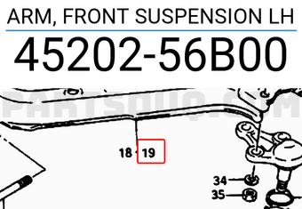 Suzuki 4520256B00 ARM, FRONT SUSPENSION LH