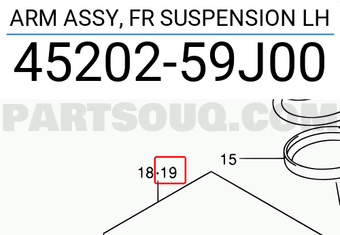Suzuki 4520259J00 ARM ASSY, FR SUSPENSION LH