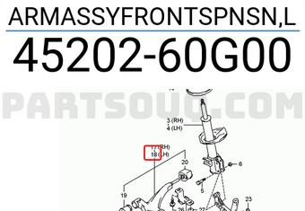 Suzuki 4520260G00 ARMASSYFRONTSPNSN,L