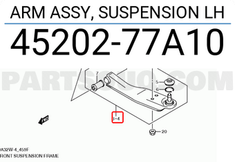 Suzuki 4520277A10 ARM ASSY, SUSPENSION LH