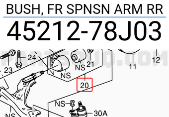 Suzuki 4521278J03 BUSH, FR SPNSN ARM RR