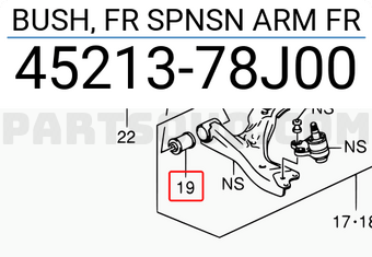 Suzuki 4521378J00 BUSH, FR SPNSN ARM FR