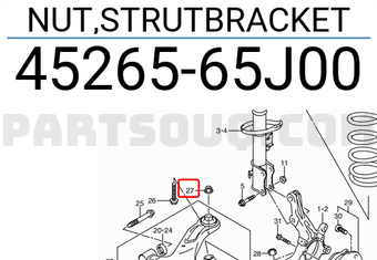 Suzuki 4526565J00 NUT,STRUTBRACKET