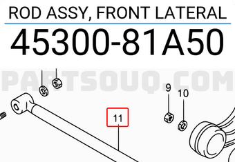 Suzuki 4530081A50 ROD ASSY, FRONT LATERAL