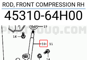 Suzuki 4531064H00 ROD, FRONT COMPRESSION RH