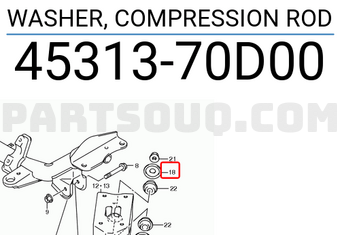 Suzuki 4531370D00 WASHER, COMPRESSION ROD