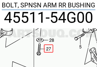 Suzuki 4551154G00 BOLT, SPNSN ARM RR BUSHING