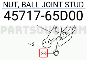Suzuki 4571765D00 NUT, BALL JOINT STUD