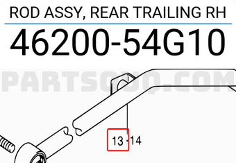 Suzuki 4620054G10 ROD ASSY, REAR TRAILING RH