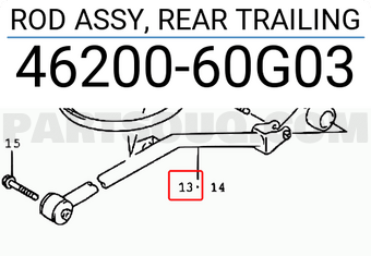 Suzuki 4620060G03 ROD ASSY, REAR TRAILING