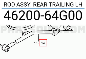 Suzuki 4620064G00 ROD ASSY, REAR TRAILING LH