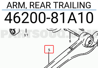 Suzuki 4620081A10 ARM, REAR TRAILING