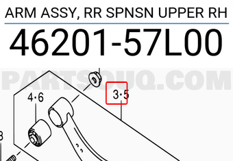 Suzuki 4620157L00 ARM ASSY, RR SPNSN UPPER RH