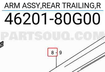 Suzuki 4620180G00 ARM ASSY,REAR TRAILING,R