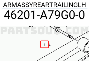 Suzuki 46201A79G00 ARMASSYREARTRAILINGLH