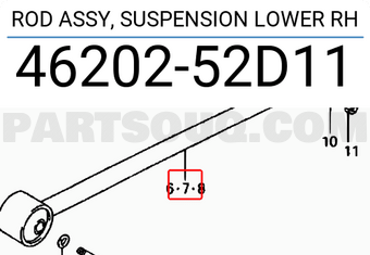 Suzuki 4620252D11 ROD ASSY, SUSPENSION LOWER RH