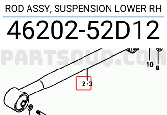 Suzuki 4620252D12 ROD ASSY, SUSPENSION LOWER RH