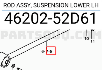 Suzuki 4620252D61 ROD ASSY, SUSPENSION LOWER LH