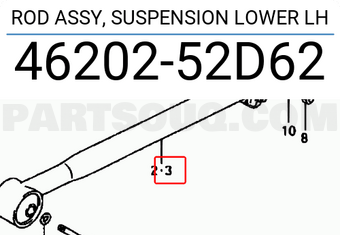 Suzuki 4620252D62 ROD ASSY, SUSPENSION LOWER LH