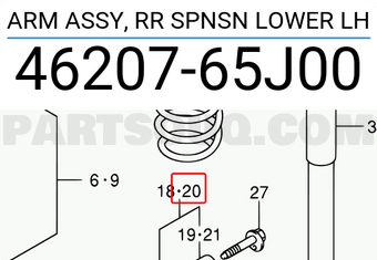 Suzuki 4620765J00 ARM ASSY, RR SPNSN LOWER LH