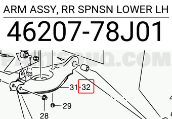 Suzuki 4620778J01 ARM ASSY, RR SPNSN LOWER LH