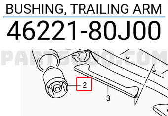 Suzuki 4622180J00 BUSHING, TRAILING ARM