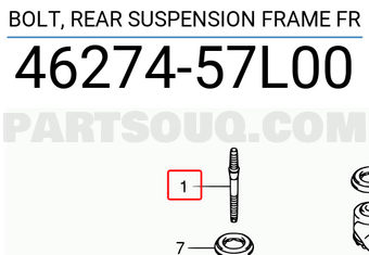 Suzuki 4627457L00 BOLT, REAR SUSPENSION FRAME FR