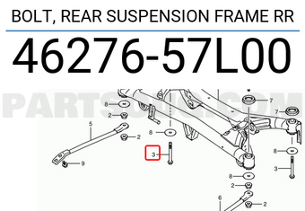 Suzuki 4627657L00 BOLT, REAR SUSPENSION FRAME RR